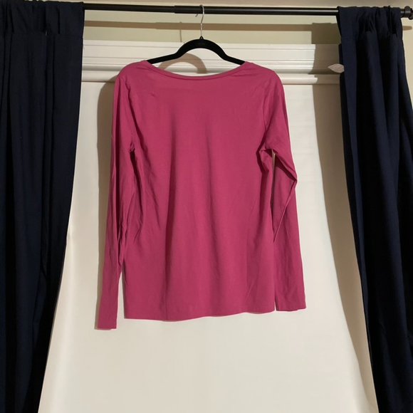 🧡 Loft Long Sleeve Tee Scoop Neck Pink Medium - Picture 3 of 4